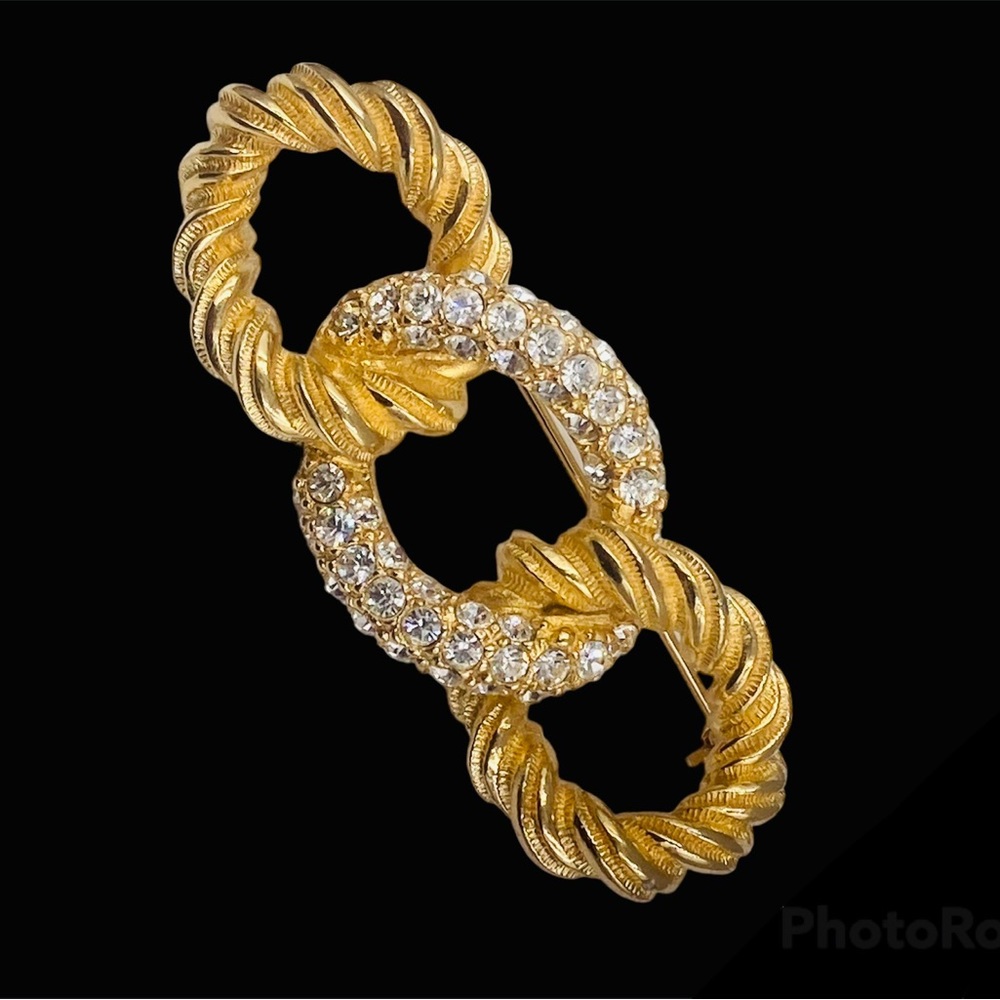 Vintage Christian Dior Germany Twisted Link Bar Brooch